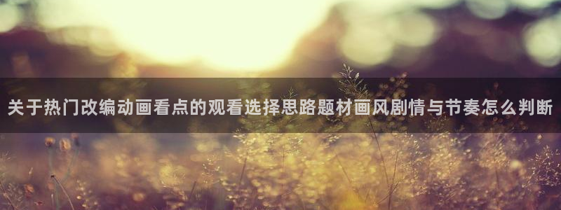 新AGE动漫下载:关于热门改编动画看点的观看选择思路题材画风剧情与节奏怎么判断配图